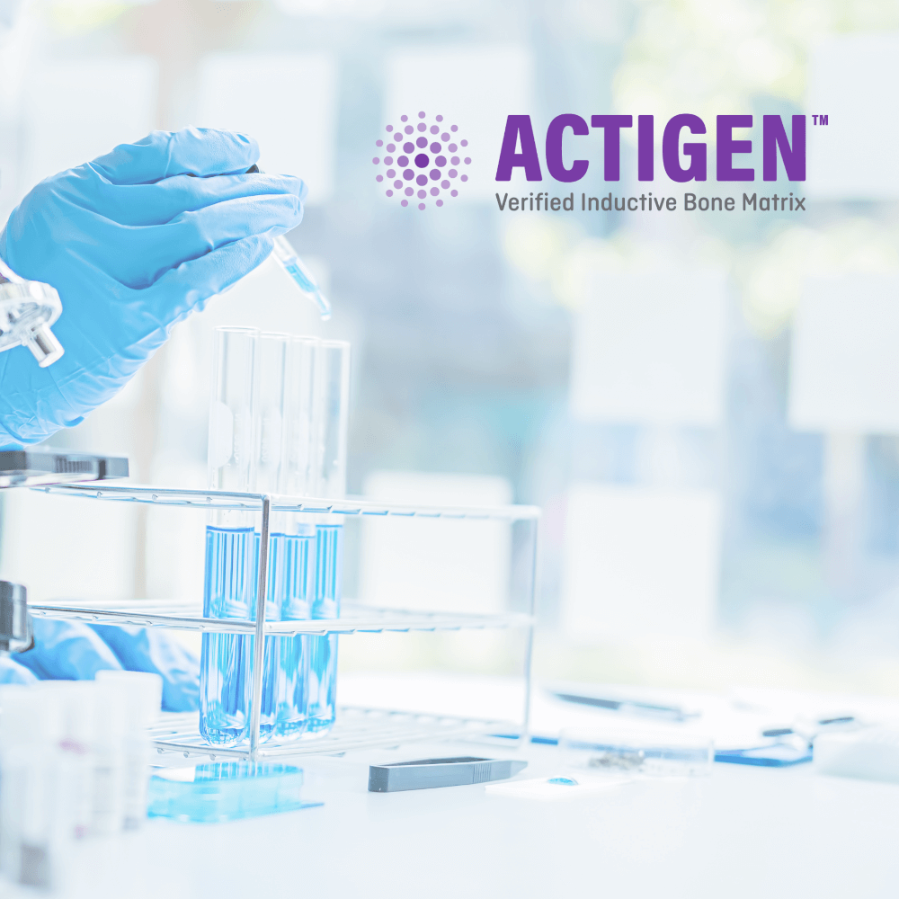 ACTIGEN™ Verified Inductive Bone Matrix and Autologous Blood by CellRight Technologies®